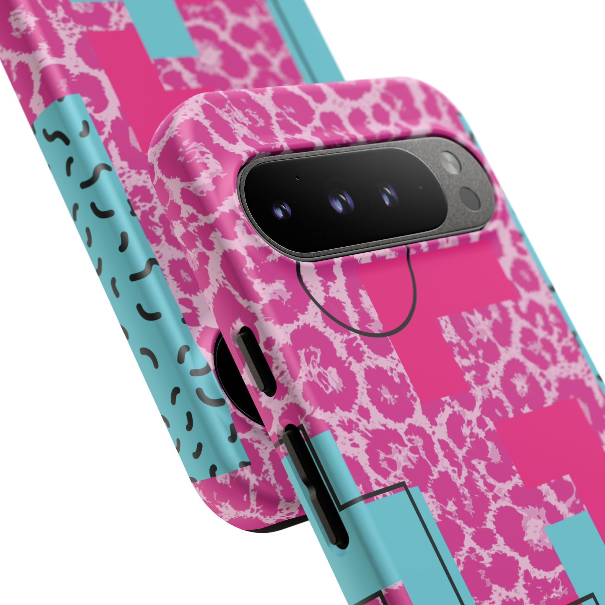 Retro Love Pink Leopard RG Tough Phone Case for iPhone, Galaxy, or Google Pixel