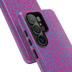 Pink Blue Leopard Tough Phone Case iPhone, Galaxy, or Google Pixel