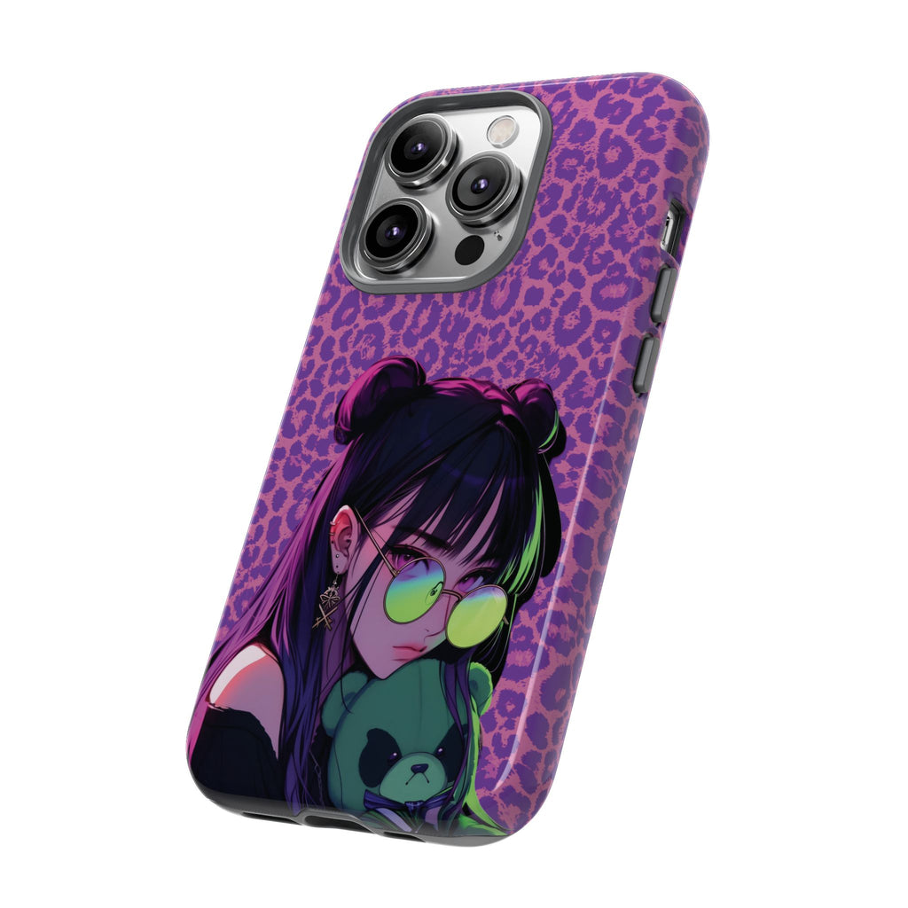 Purple Pink Leopard Kz iPhone, Galaxy and Google Tough Cases