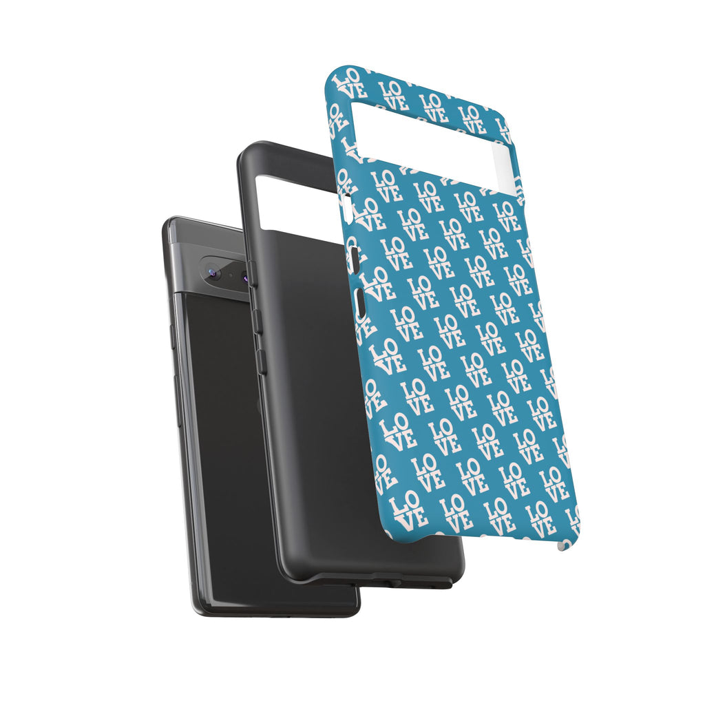 LOVE Teal Green Tough Phone Case iPhone, Galaxy, or Google Pixel