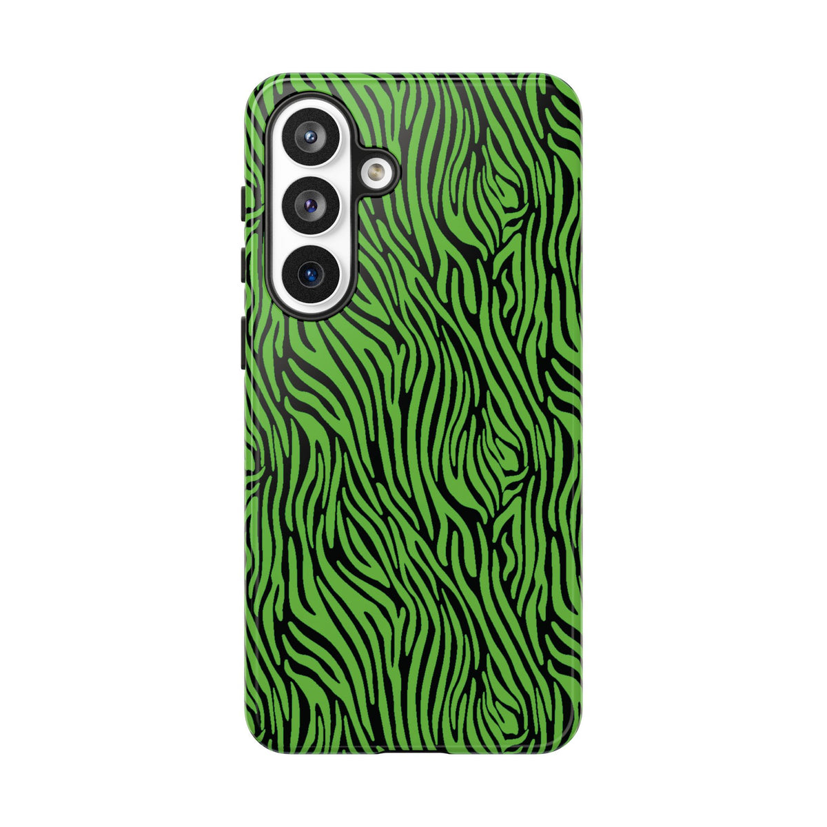Neon Green Zebra Tough Phone Case iPhone, Galaxy, or Google Pixel