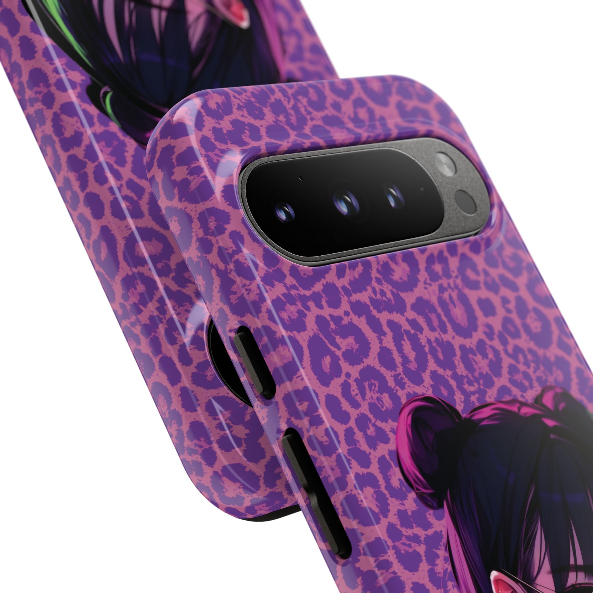 Purple Pink Leopard Kz iPhone, Galaxy and Google Tough Cases