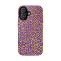 Purple Gold Leopard Tough Phone Case for iPhone, Galaxy, or Google Pixel
