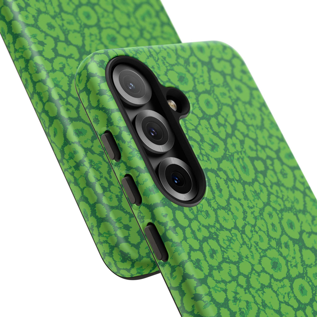 Neon Green Leopard Tough Phone Case for iPhone, Galaxy, or Google Pixel