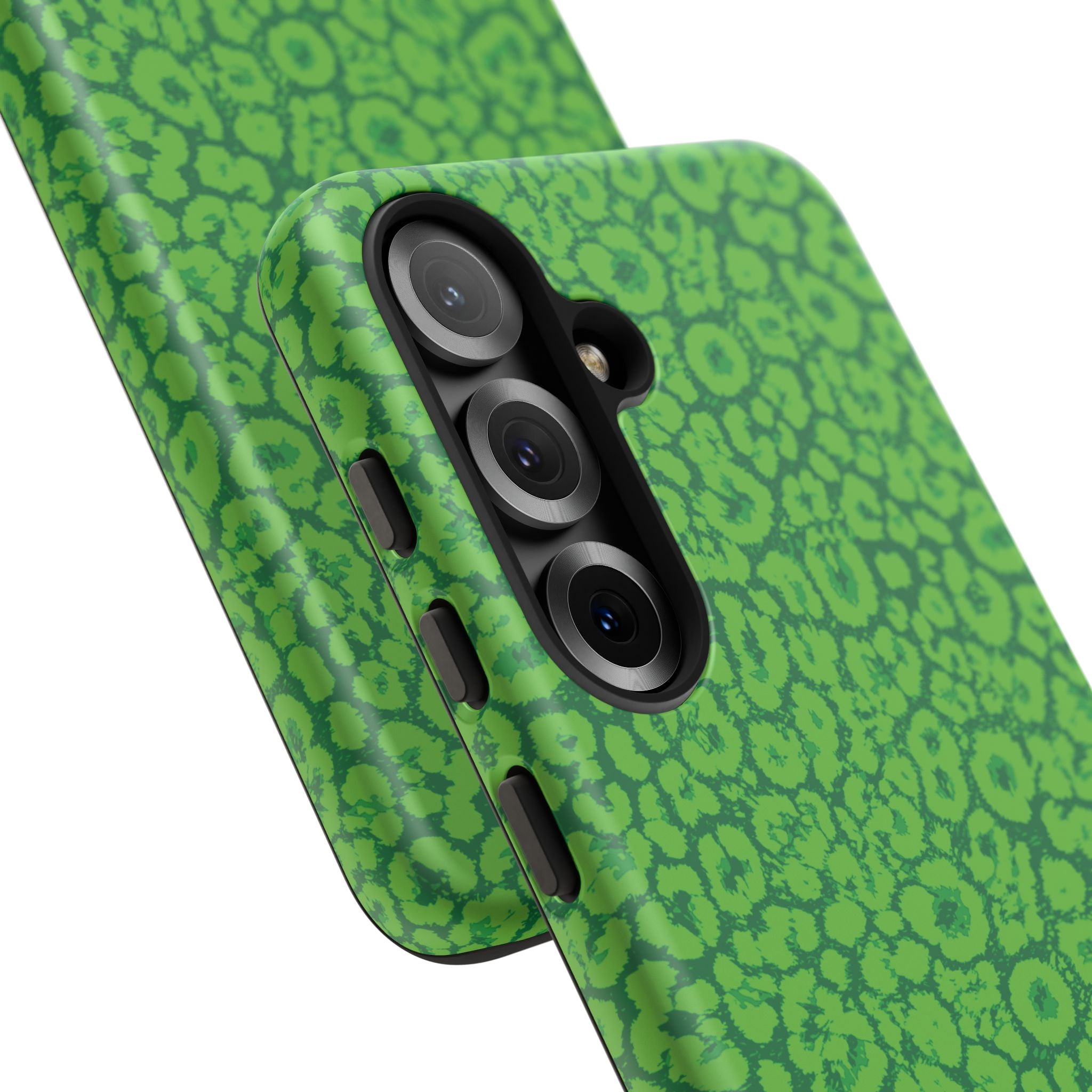 Neon Green Leopard Tough Phone Case for iPhone, Galaxy, or Google Pixel