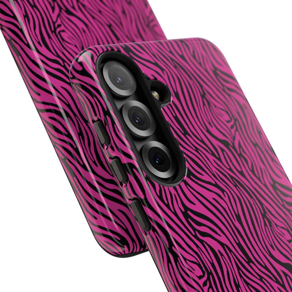 Pink Zebra Tough Phone Case for iPhone, Galaxy, or Google Pixel