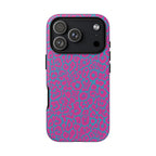 Pink Blue Leopard Tough Phone Case iPhone, Galaxy, or Google Pixel