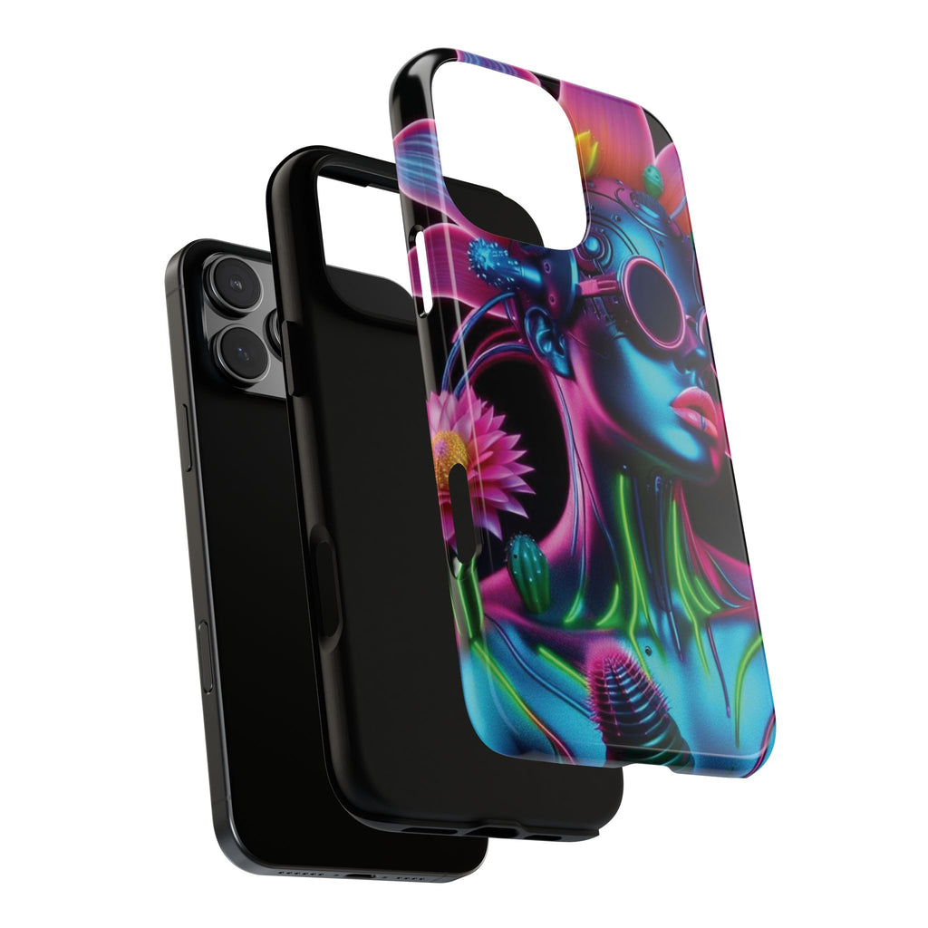 Neon Androgen Cactus Flower Tough Phone Case for iPhone, Galaxy, or Google Pixel