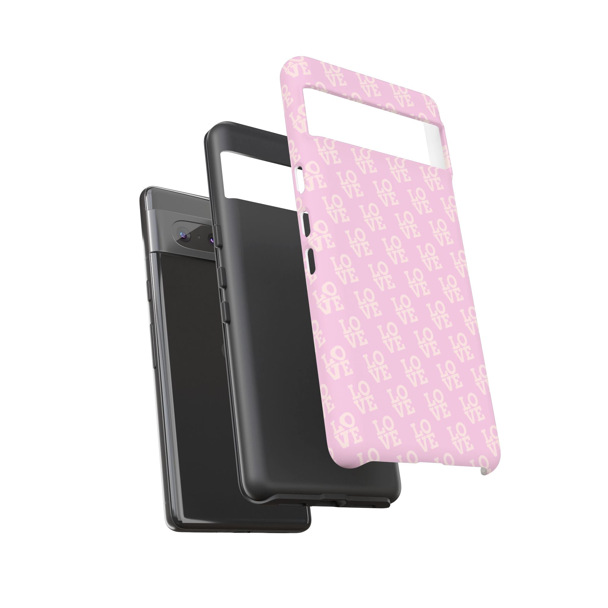 LOVE Pink Tough Phone Case for iPhone, Galaxy, or Google Pixel