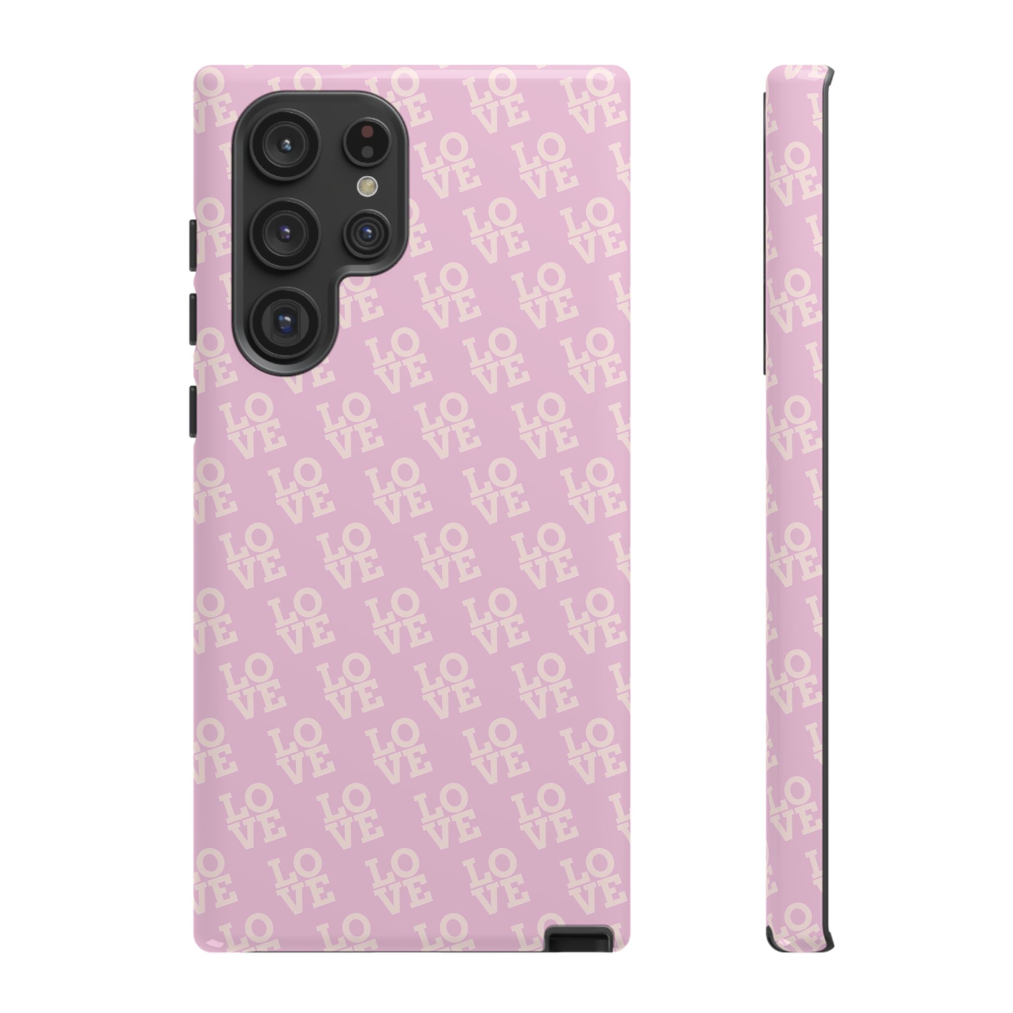 LOVE Pink Tough Phone Case for iPhone, Galaxy, or Google Pixel