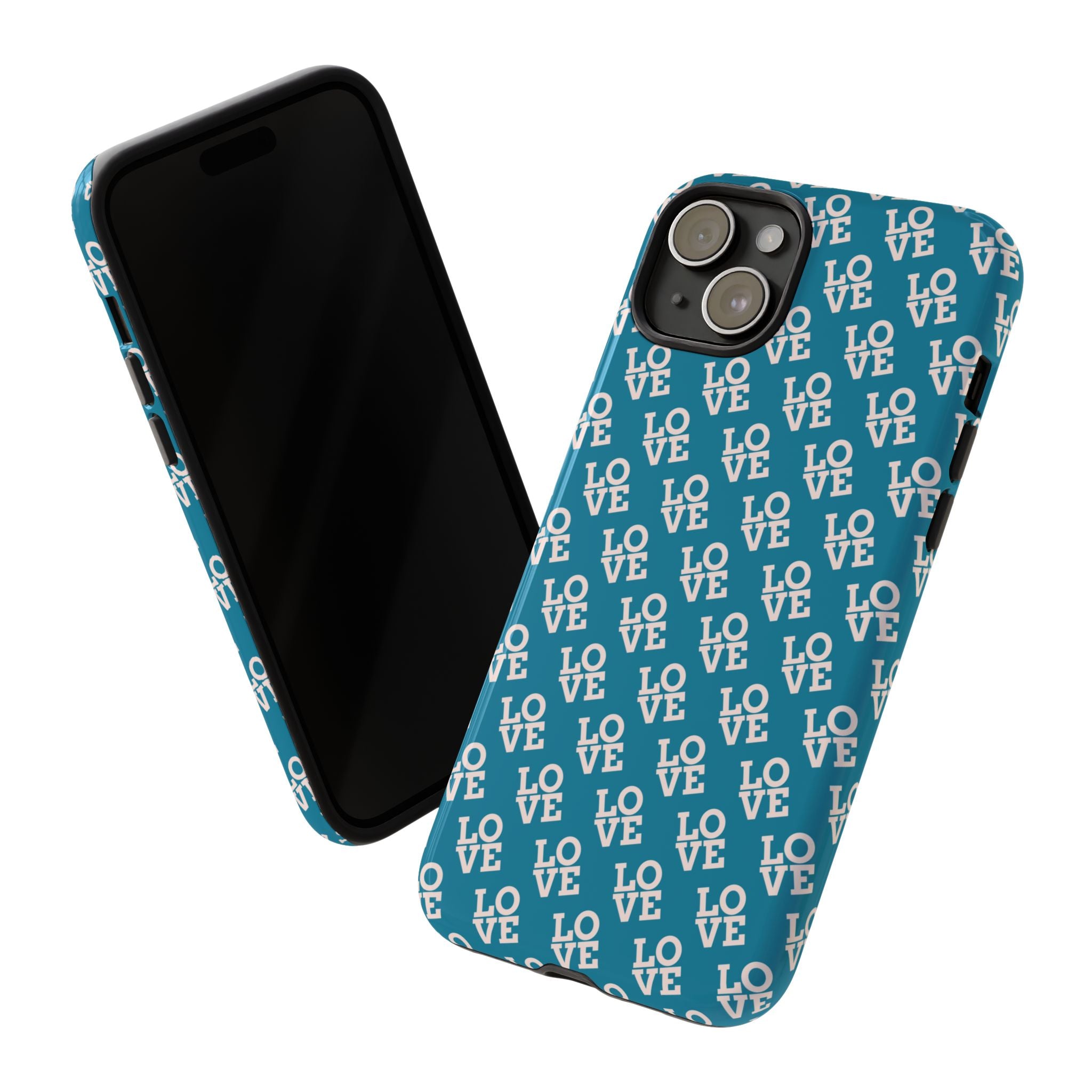 LOVE Teal Green Tough Phone Case iPhone, Galaxy, or Google Pixel