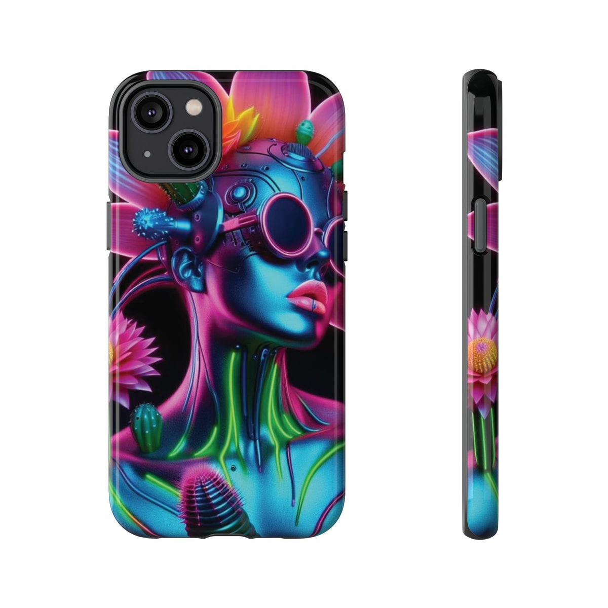 Neon Androgen Cactus Flower Tough Phone Case for iPhone, Galaxy, or Google Pixel