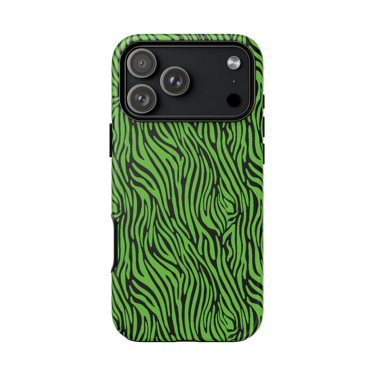 Neon Green Zebra Tough Phone Case iPhone, Galaxy, or Google Pixel