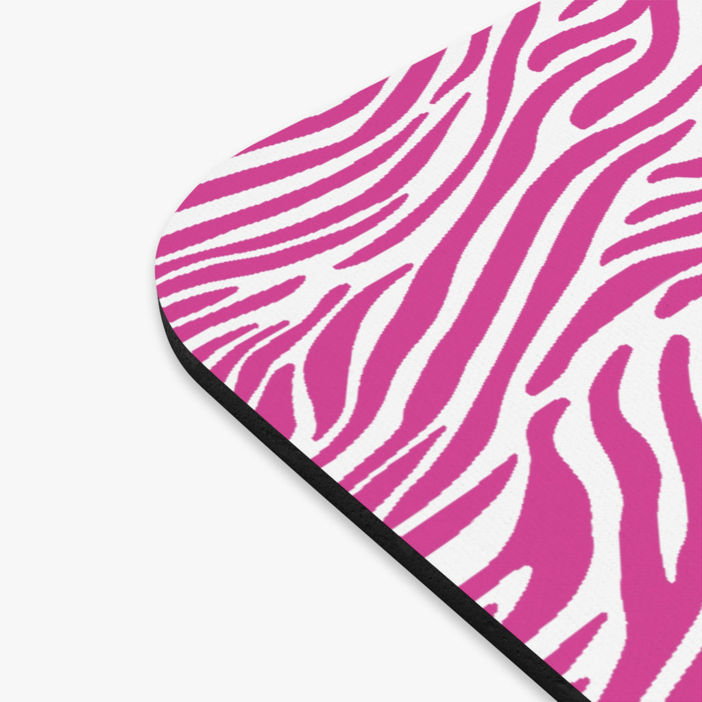 Neon Pink Zebra Print Mouse Pad