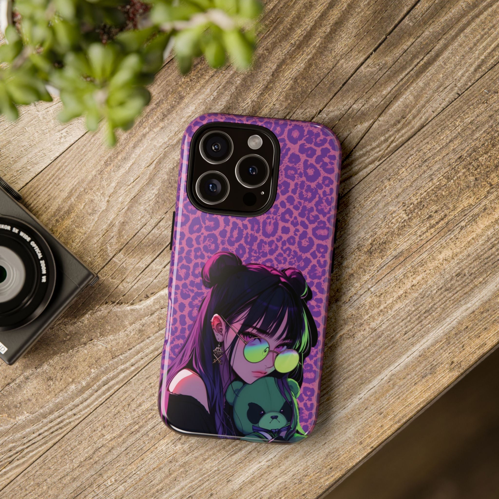 Purple Pink Leopard Kz iPhone, Galaxy and Google Tough Cases