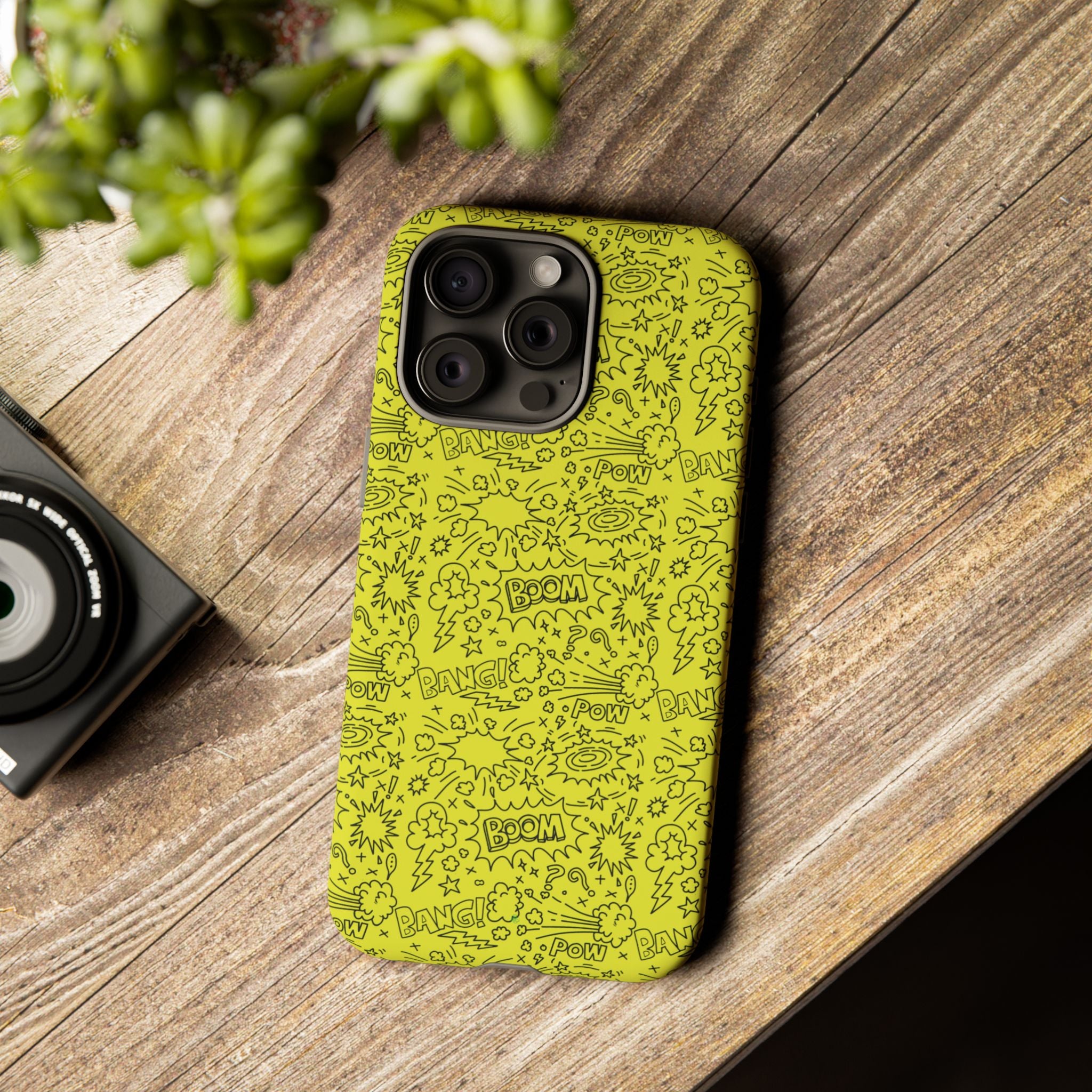 Neon Yellow Wow RG Tough Phone Case for iPhone, Galaxy, or Google Pixel