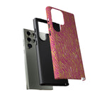 Pink Gold Zebra Print Tough Case for iPhone, Galaxy, or Google Pixel