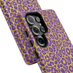 Purple Gold Leopard Tough Phone Case for iPhone, Galaxy, or Google Pixel