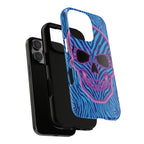 Neon Zebra Skull Tough Phone Case for iPhone, Galaxy, or Google Pixel