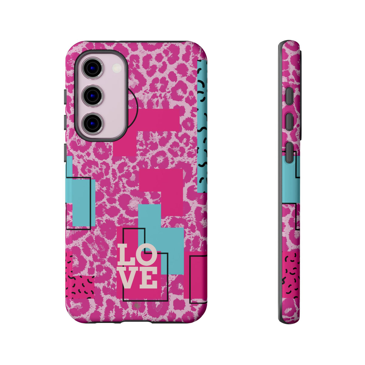 Retro Love Pink Leopard RG Tough Phone Case for iPhone, Galaxy, or Google Pixel