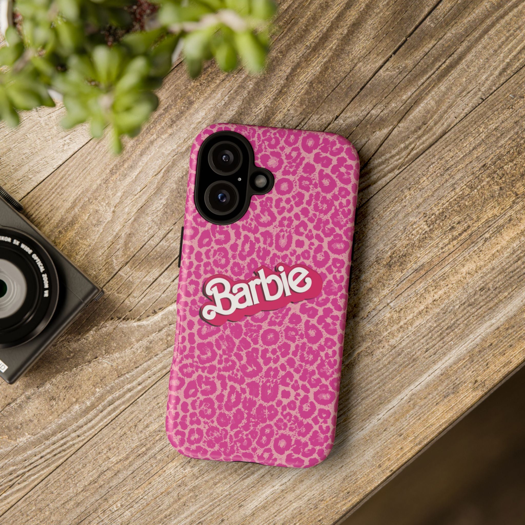 Hot Neon Pink Leopard Barb Tough Phone Case iPhone, Galaxy, or Google Pixel