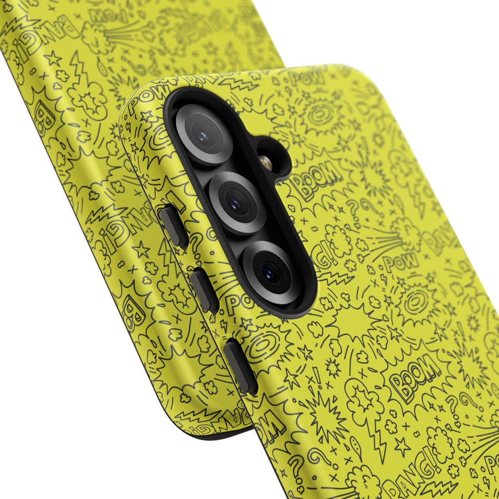 Neon Yellow Wow RG Tough Phone Case for iPhone, Galaxy, or Google Pixel