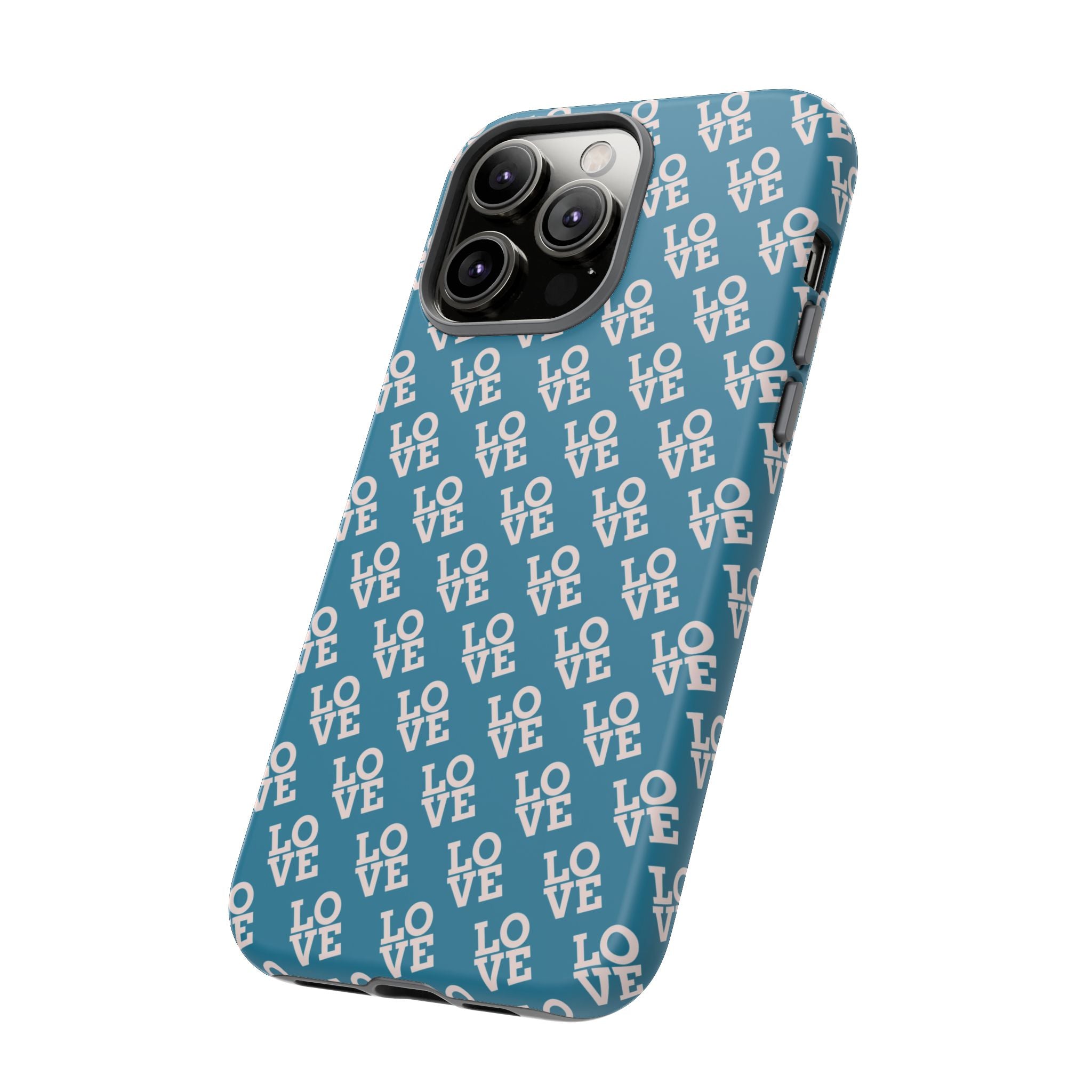LOVE Teal Green Tough Phone Case iPhone, Galaxy, or Google Pixel