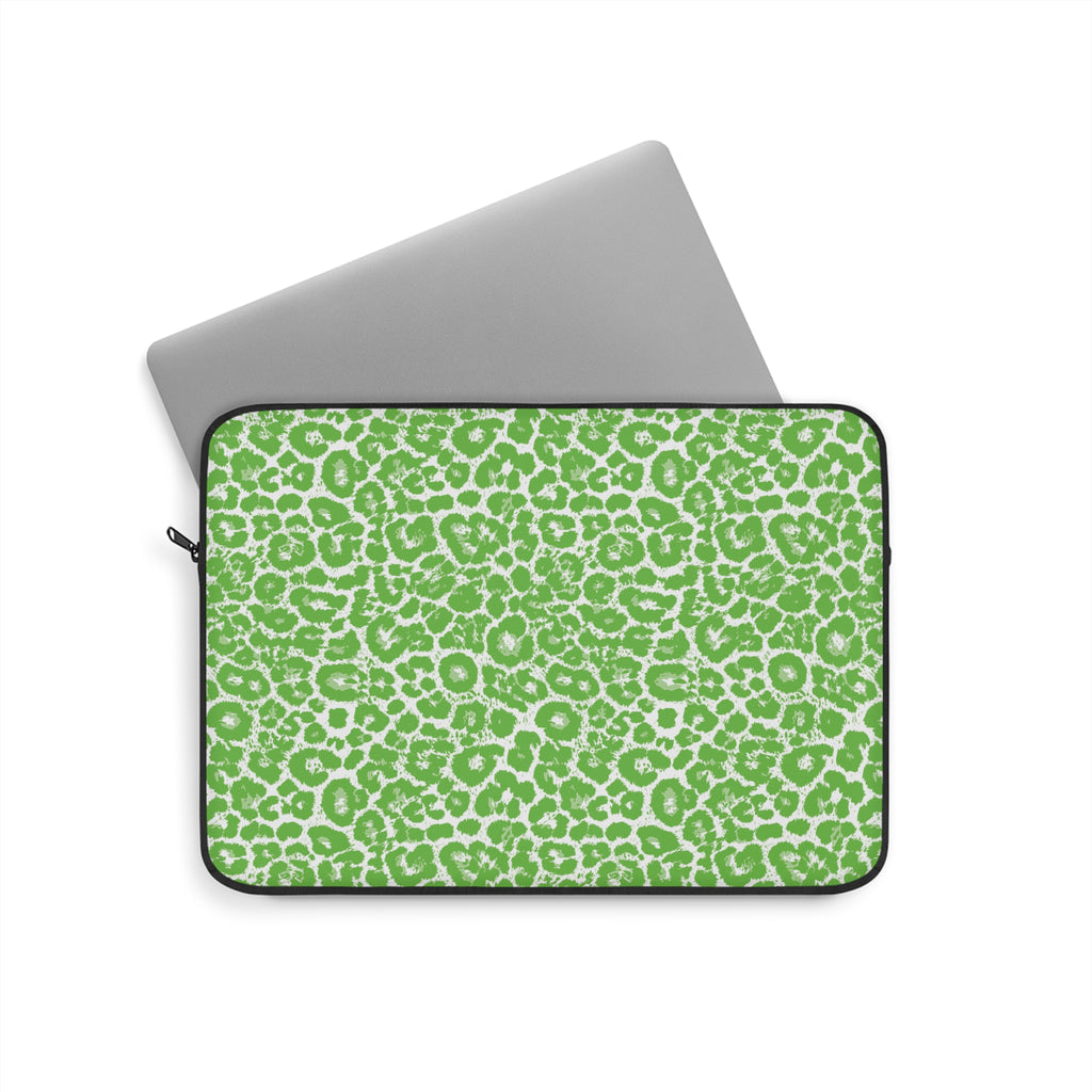 Neon Green Leopard Print 13" Laptop Sleeve