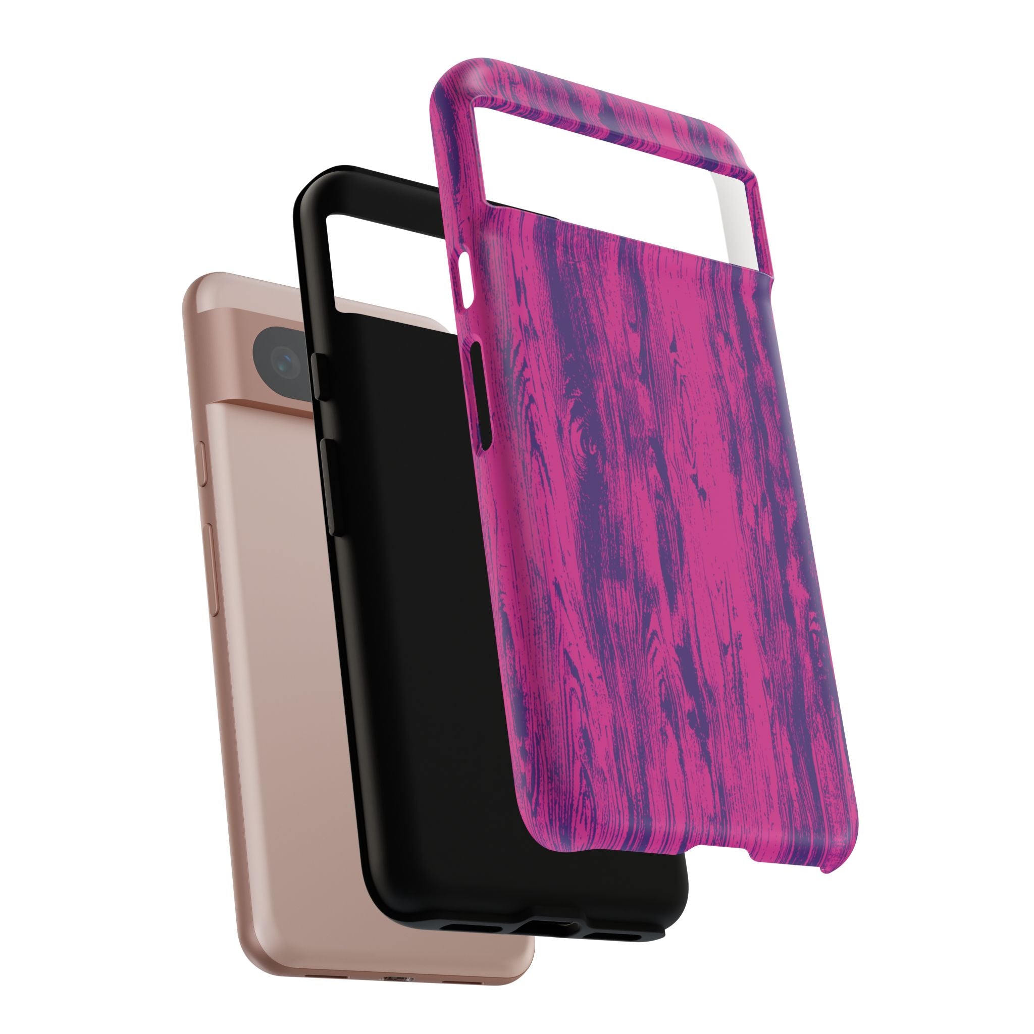 Pink Purple Wood Tough Phone Case iPhone, Galaxy, or Google Pixel