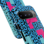 LOVE Blue Leopard 80s Vibe Tough Case for iPhone, Galaxy, or Google Pixel
