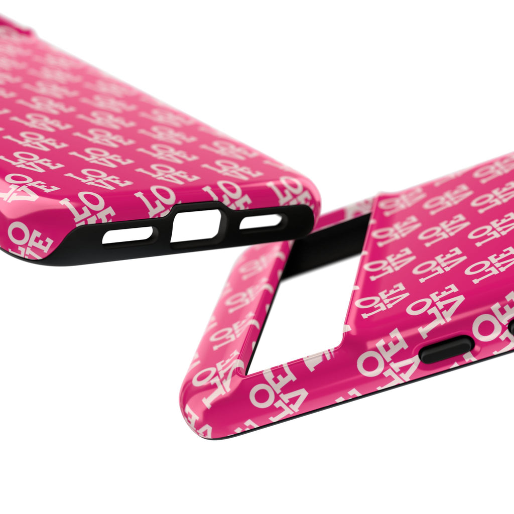 Vibrant Pink LOVE Tough Case iPhone, Galaxy, or Google Pixel