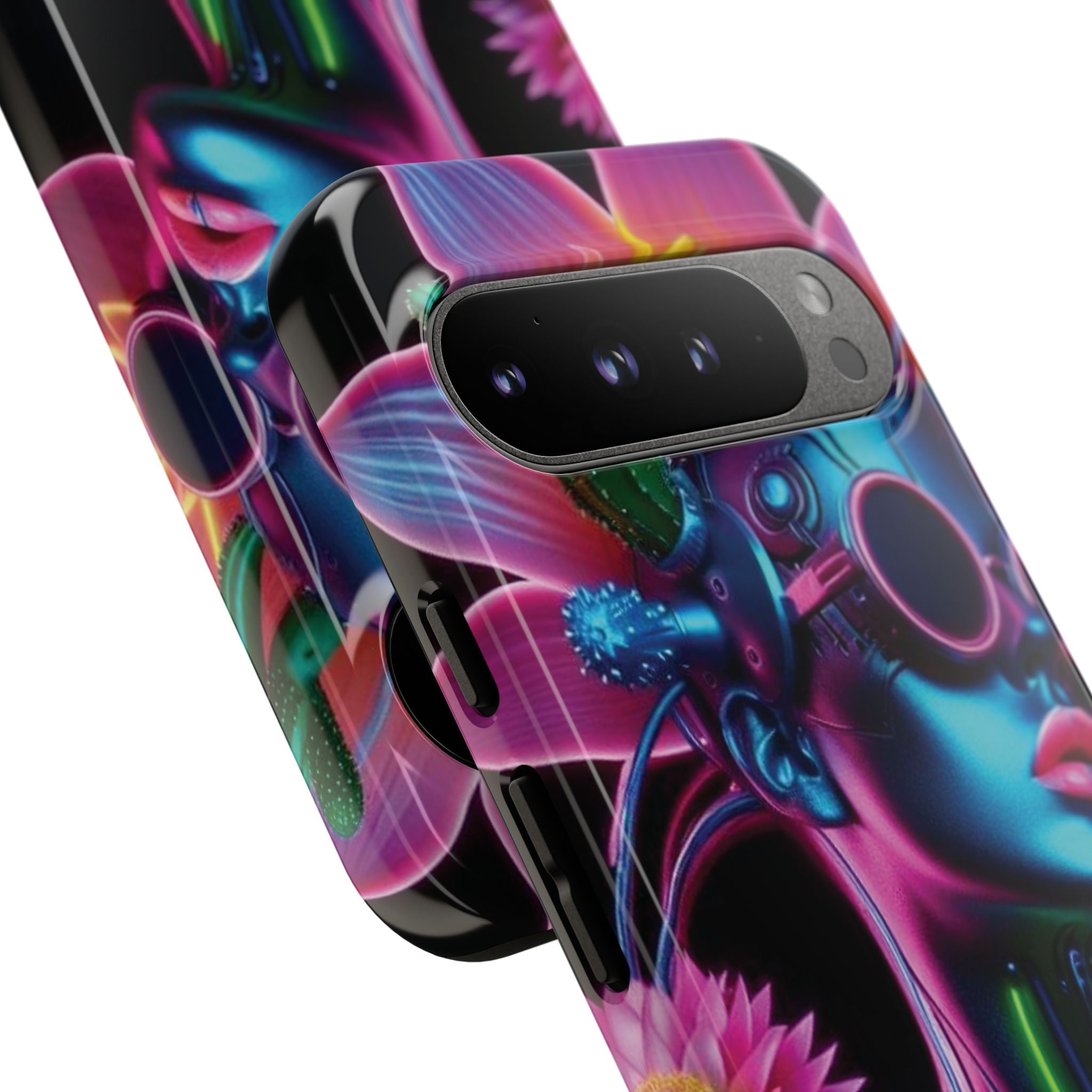 Neon Androgen Cactus Flower Tough Phone Case for iPhone, Galaxy, or Google Pixel