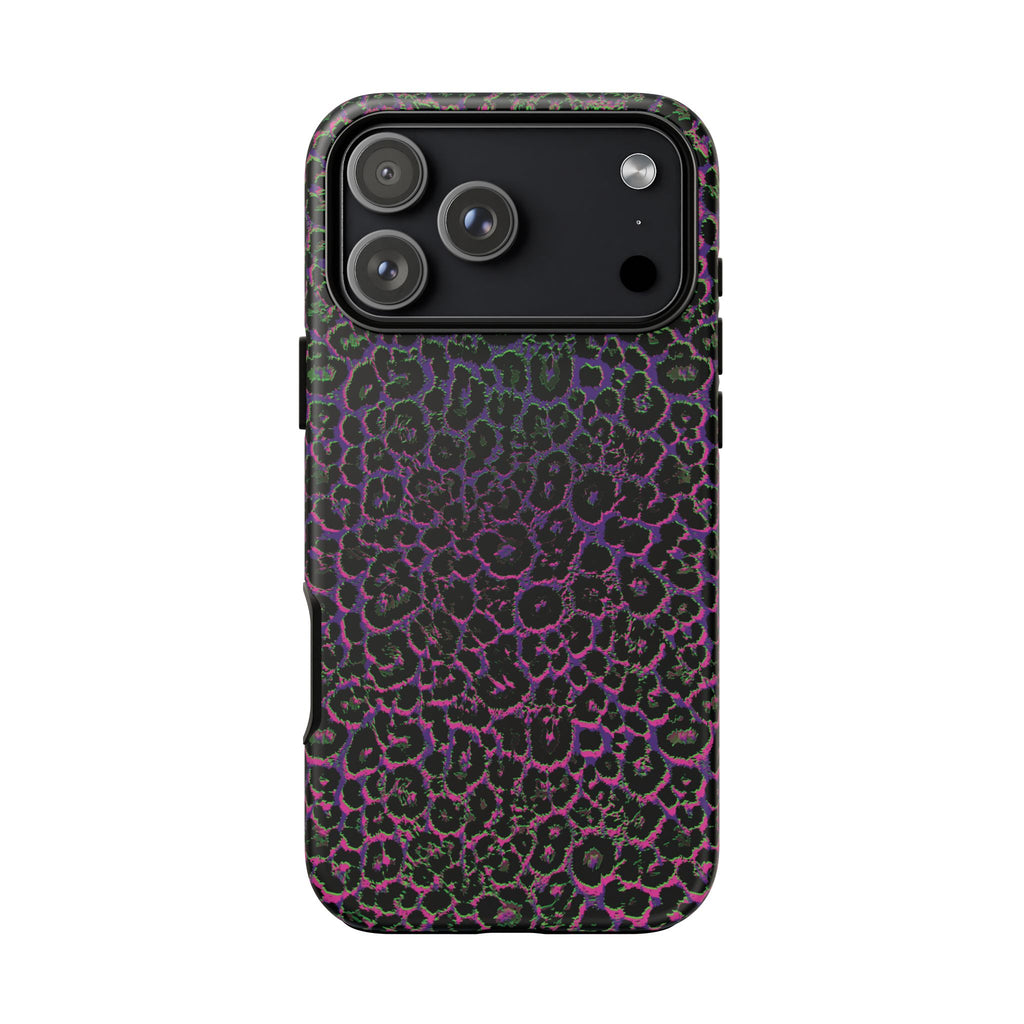 Colorful Leopard Tough Phone Case for iPhone, Galaxy, or Google Pixel