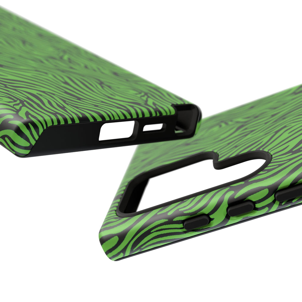 Neon Green Zebra Tough Phone Case iPhone, Galaxy, or Google Pixel