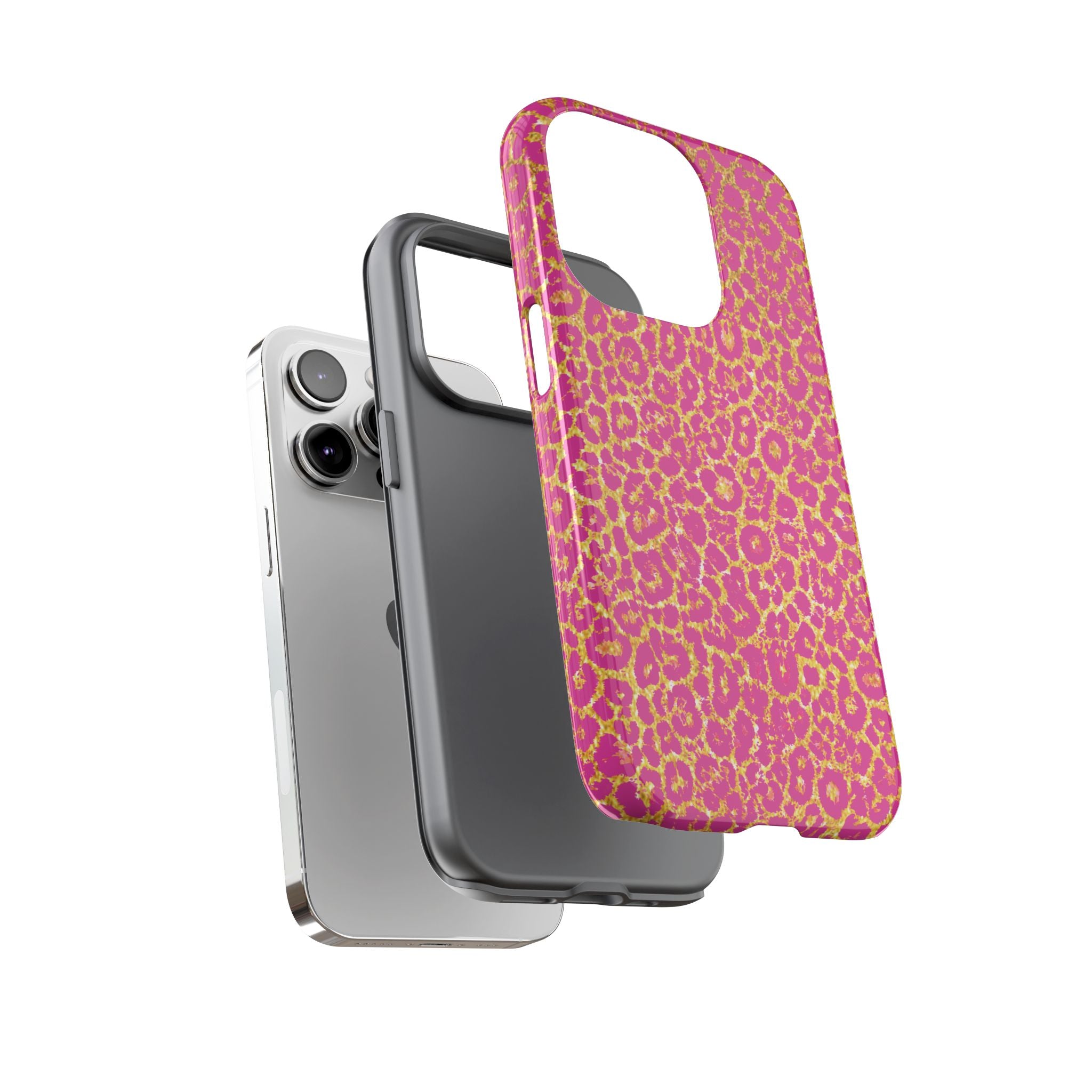 Pink Gold Leopard Tough Case for iPhone, Galaxy, or Google Pixel