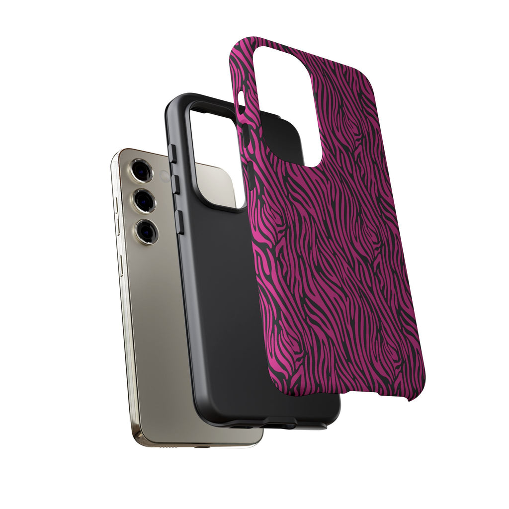 Pink Zebra Tough Phone Case for iPhone, Galaxy, or Google Pixel