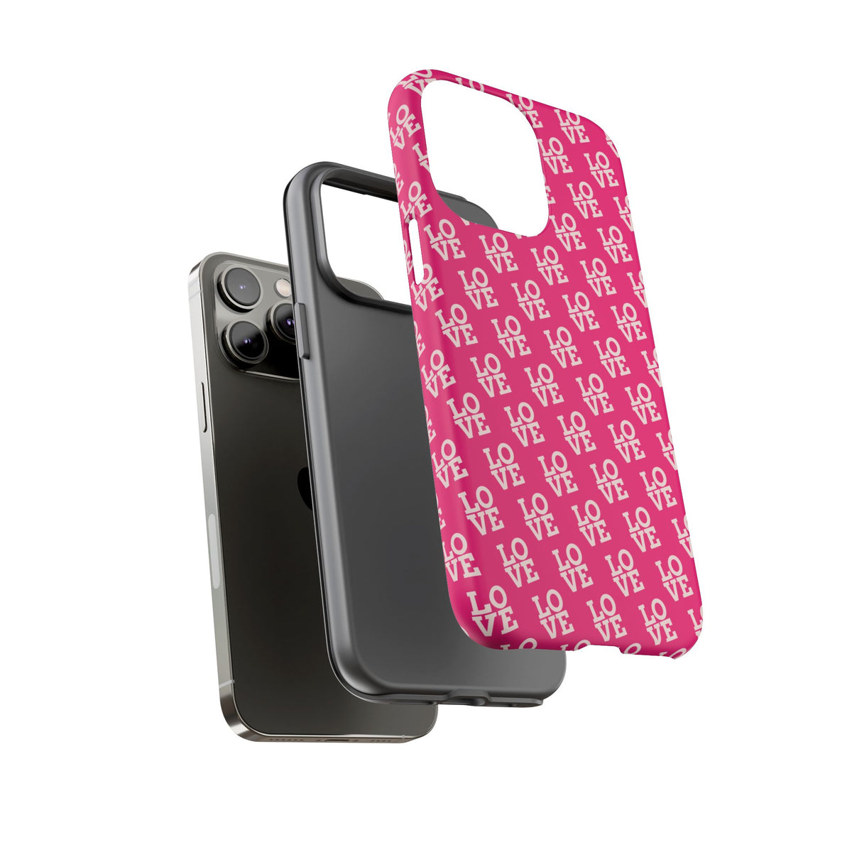Vibrant Pink LOVE Tough Case iPhone, Galaxy, or Google Pixel