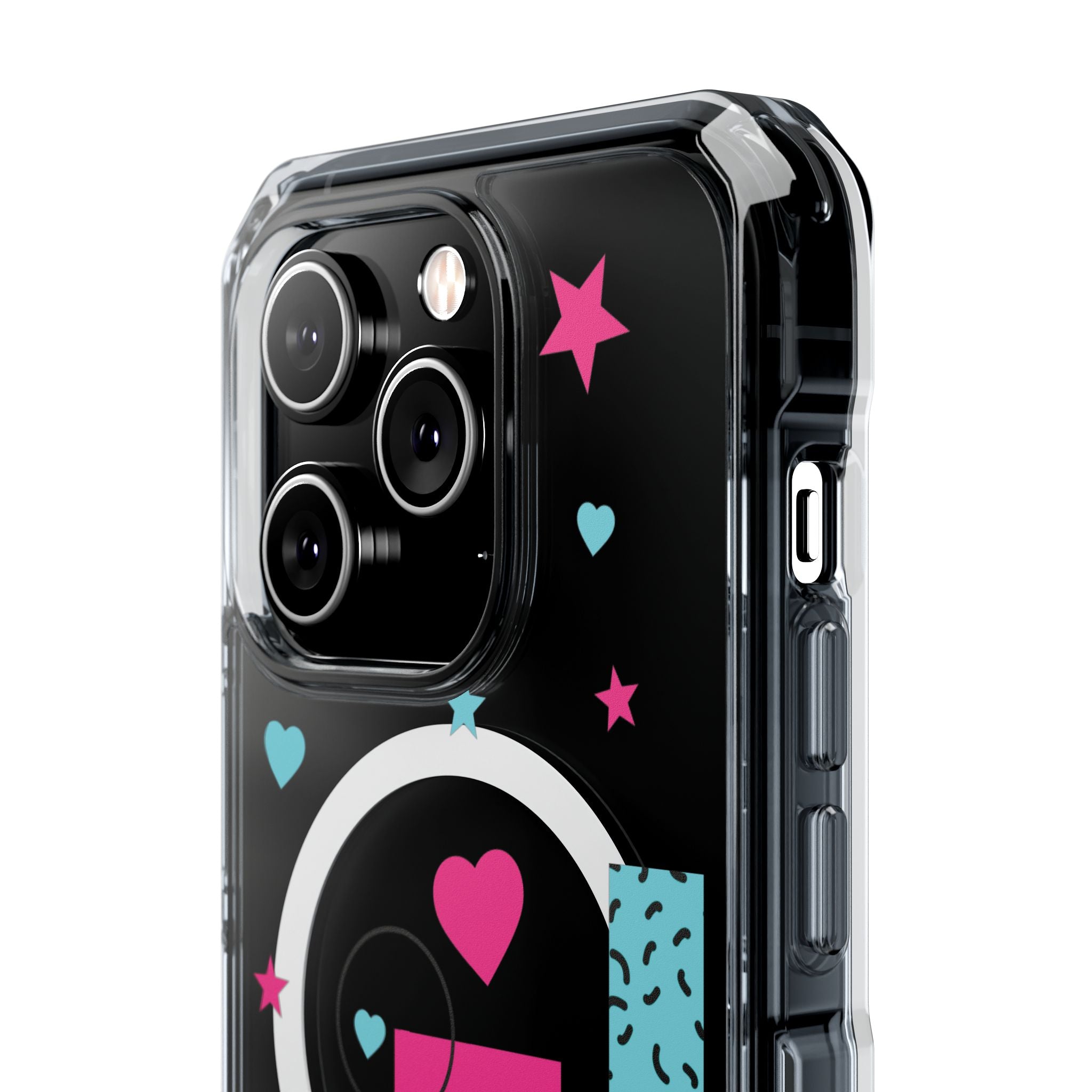LOVE Retro Blocks Magnetic iPhone 14, 15, 16 Series Clear Impact Cases
