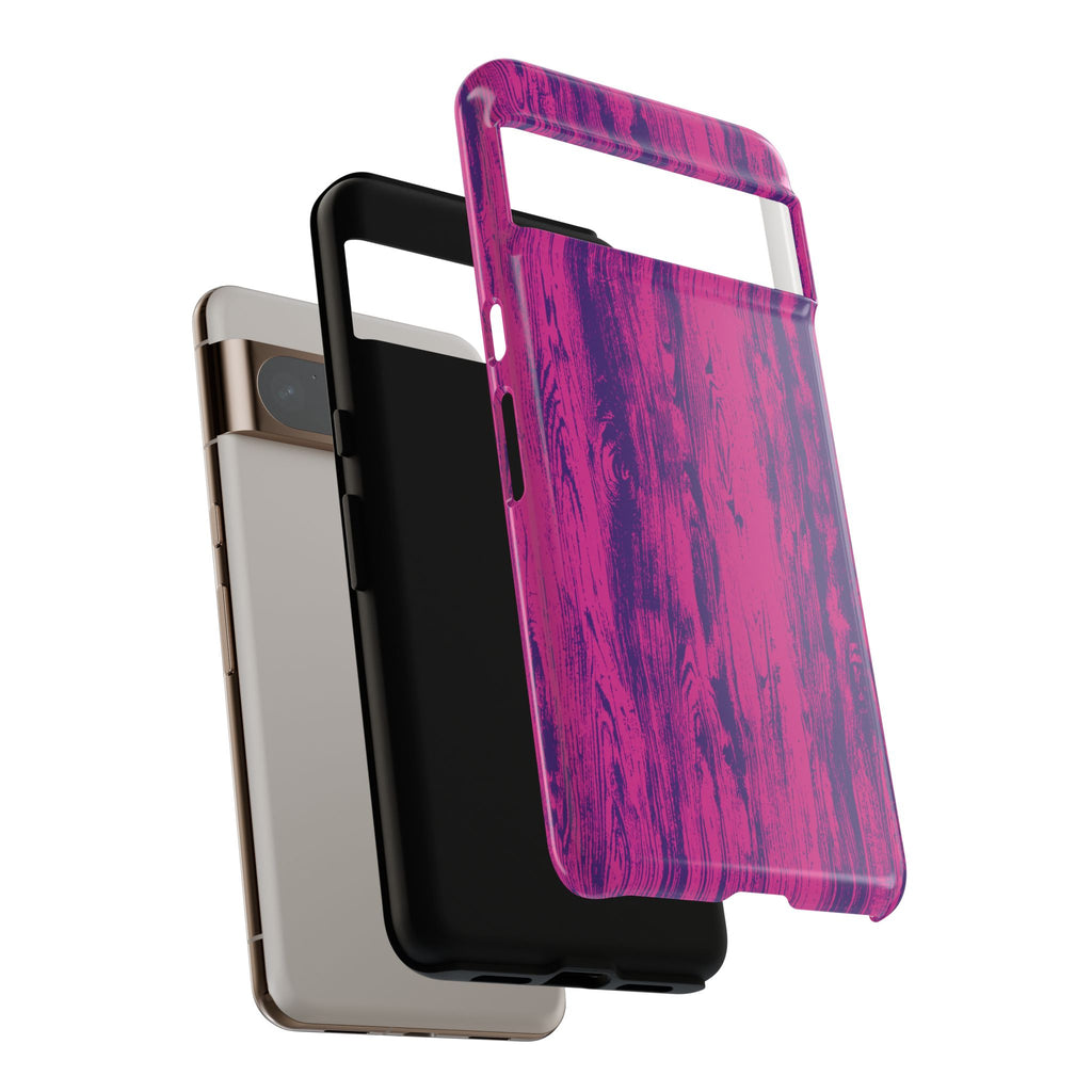 Pink Purple Wood Tough Phone Case iPhone, Galaxy, or Google Pixel