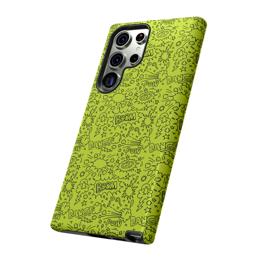 Neon Lime Wow Tough Case for iPhone, Galaxy, or Google Pixel