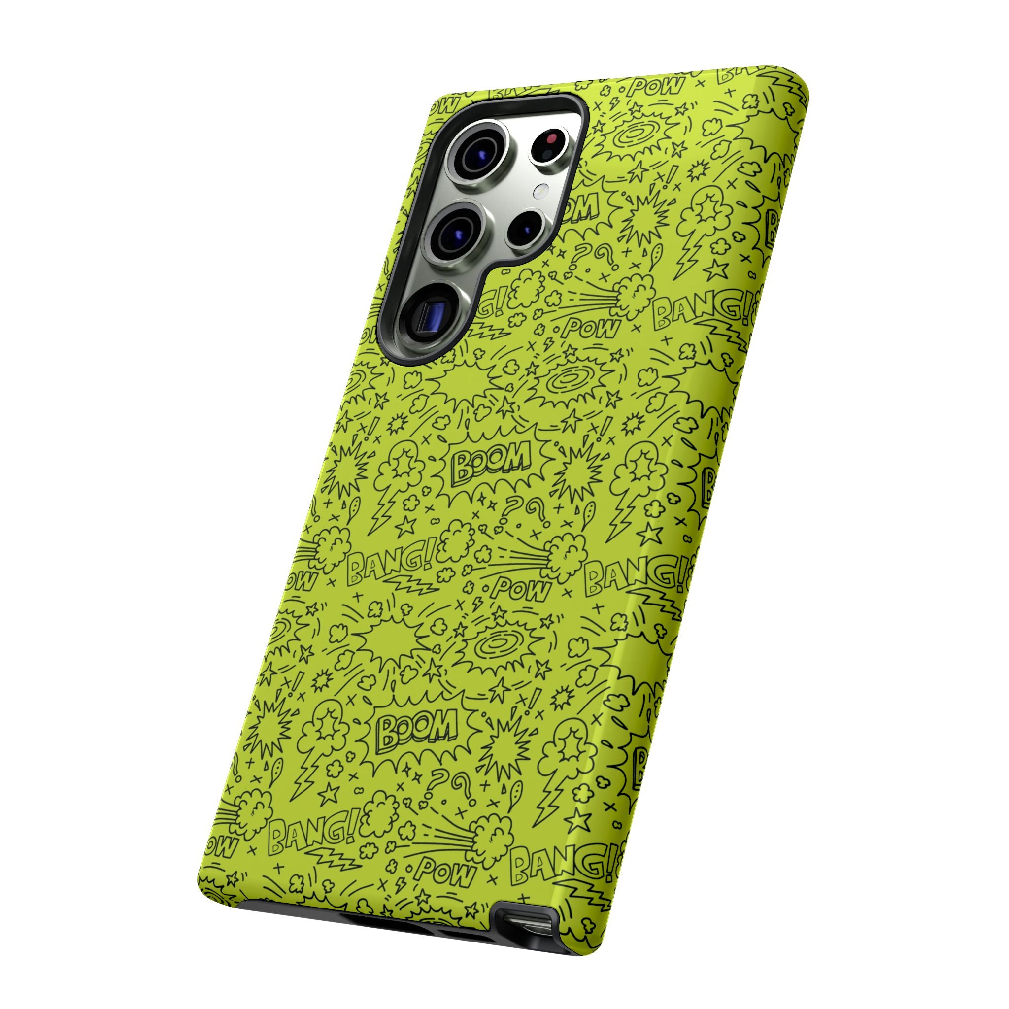 Neon Lime Wow Tough Case for iPhone, Galaxy, or Google Pixel