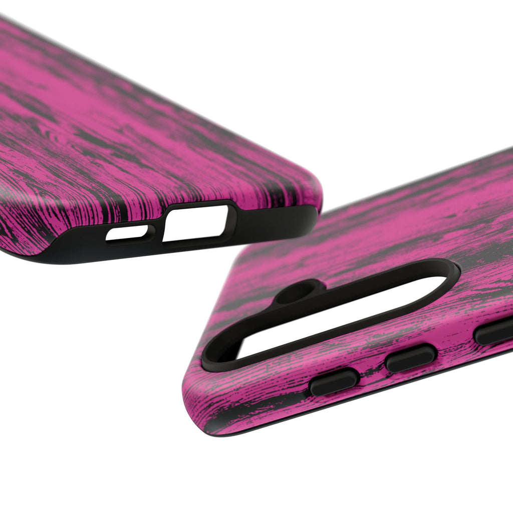 Hot Pink wood print Design Tough Phone Case for iPhone, Galaxy, or Google Pixel