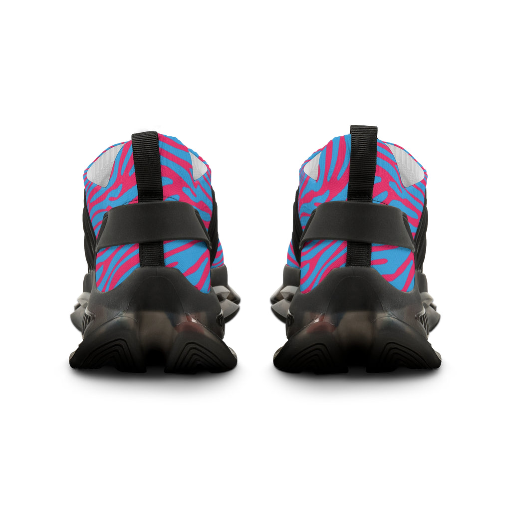 Blue Pink Zebra Men's Mesh Sneakers
