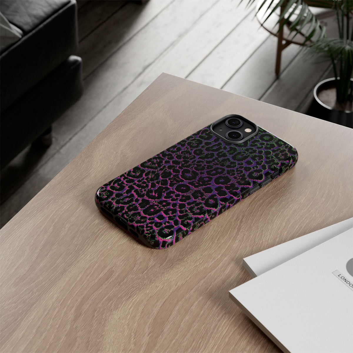 Colorful Leopard Tough Phone Case for iPhone, Galaxy, or Google Pixel
