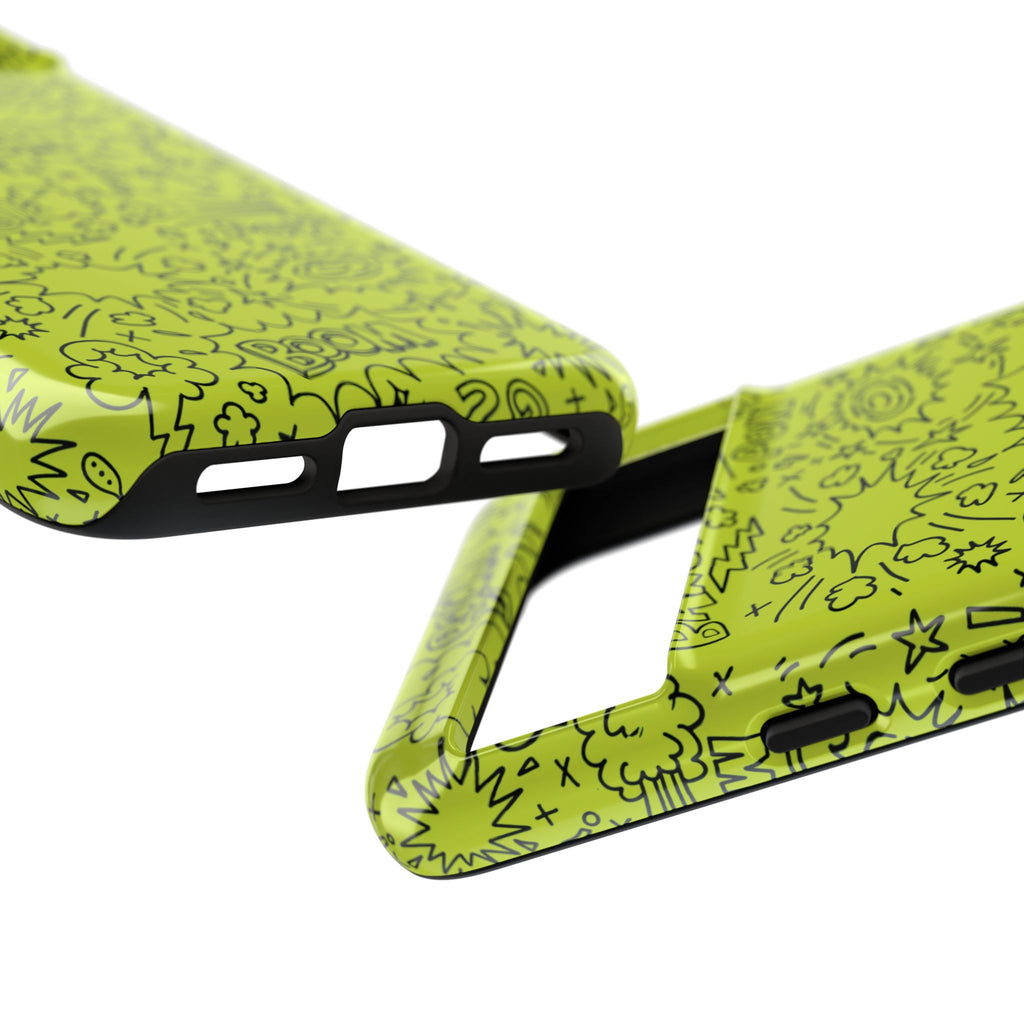 Neon Lime Wow Tough Case for iPhone, Galaxy, or Google Pixel