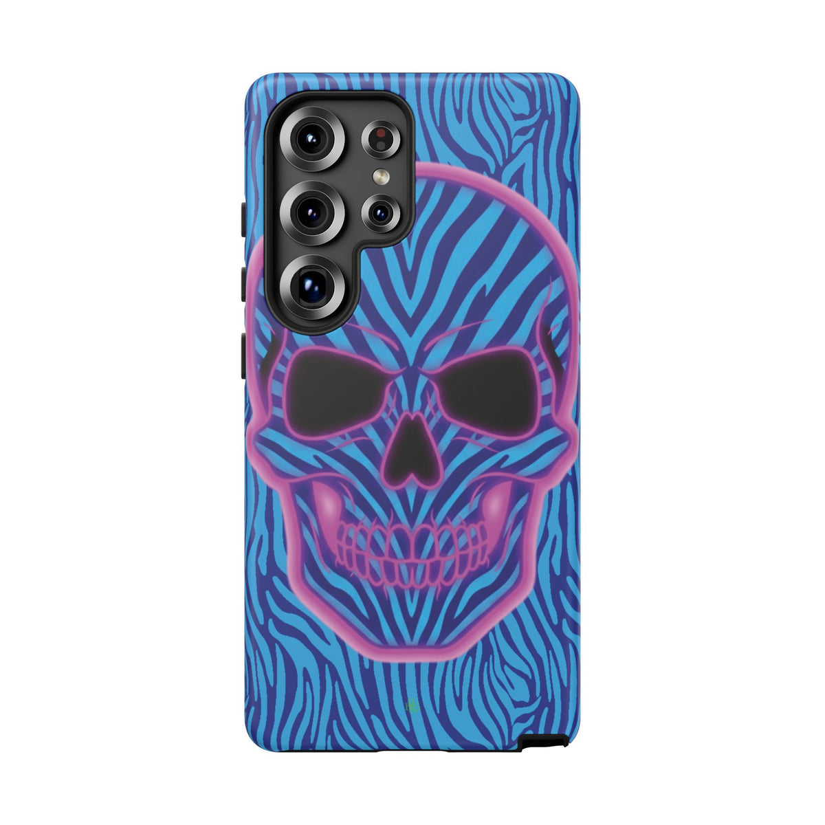 Neon Zebra Skull Tough Phone Case for iPhone, Galaxy, or Google Pixel