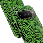 Neon Green Zebra Tough Phone Case iPhone, Galaxy, or Google Pixel