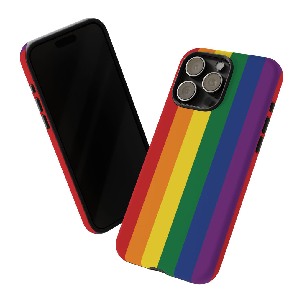 LGBTQ Rainbow Flag Tough Phone Case for iPhone, Galaxy, or Google Pixel