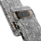 Black and White Zebra Print Tough Case iPhone, Galaxy and Google Pixel