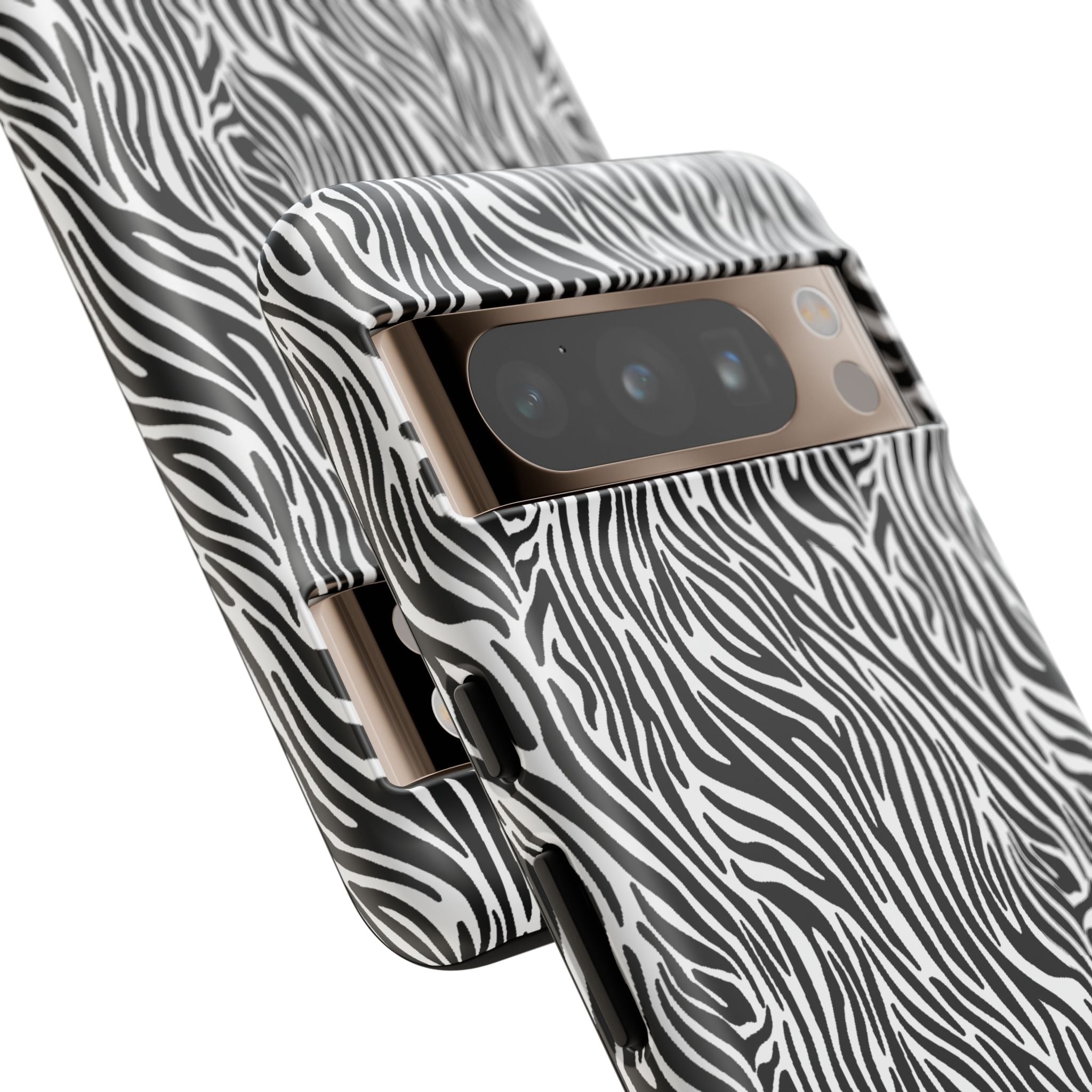 Black and White Zebra Print Tough Case iPhone, Galaxy and Google Pixel